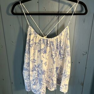 GAP LOVE Blue & White Floral Camisole / PJ Top | Women’s Size Large